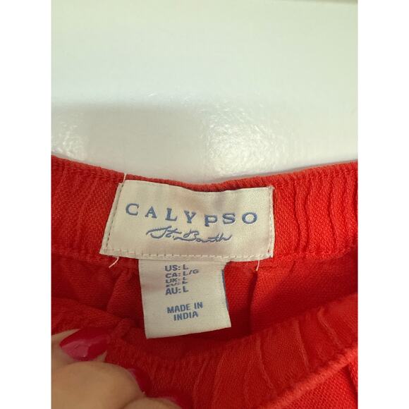 NWT Calypso St. Barth Vintagelook Linen Blend Ruffle Maxi, L - Picture 5 of 6